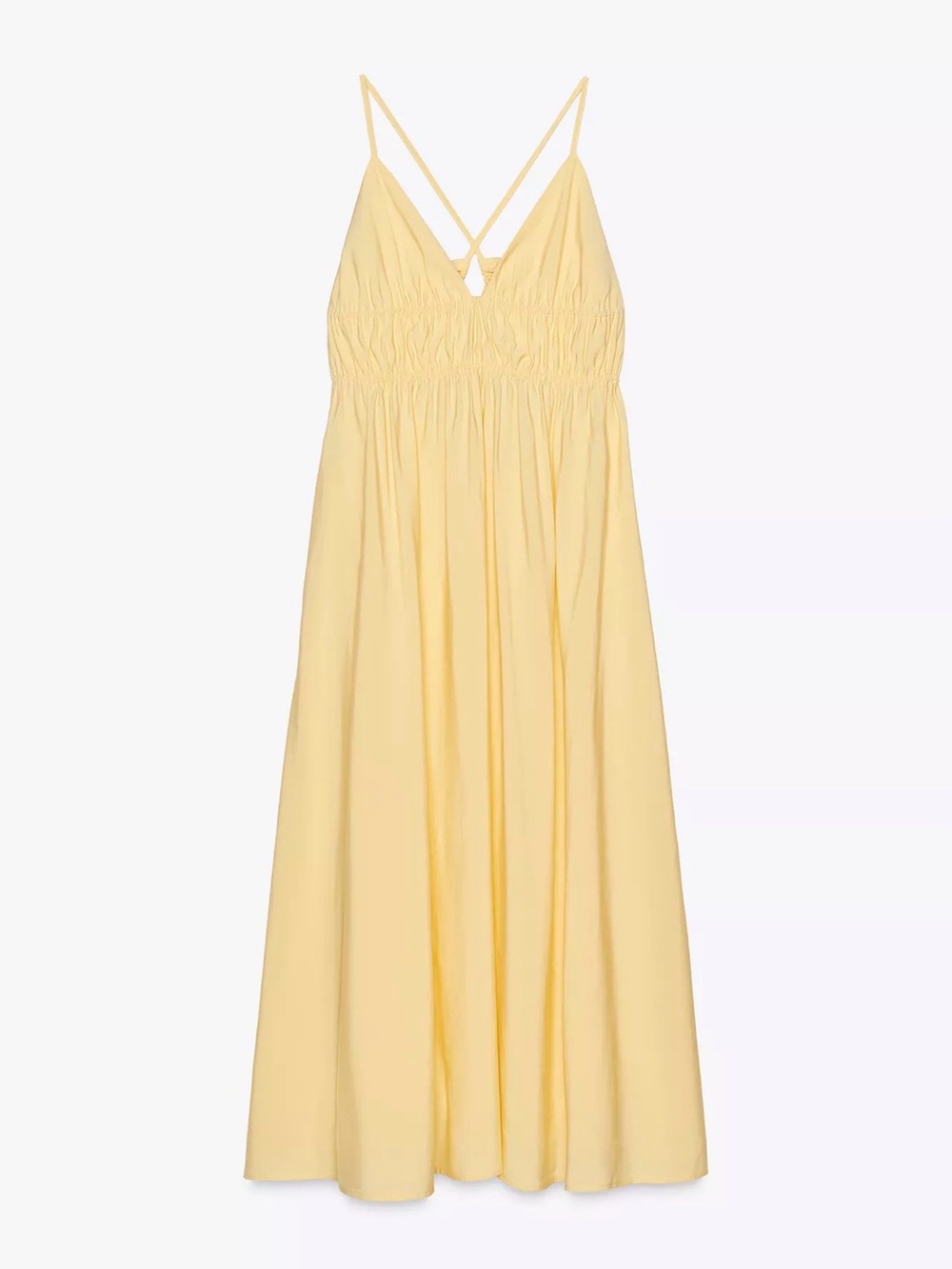 Zara Pale Yellow Spaghetti Strap Sundress